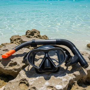 Carbon Silicone Mask and Snorkel Set Adult