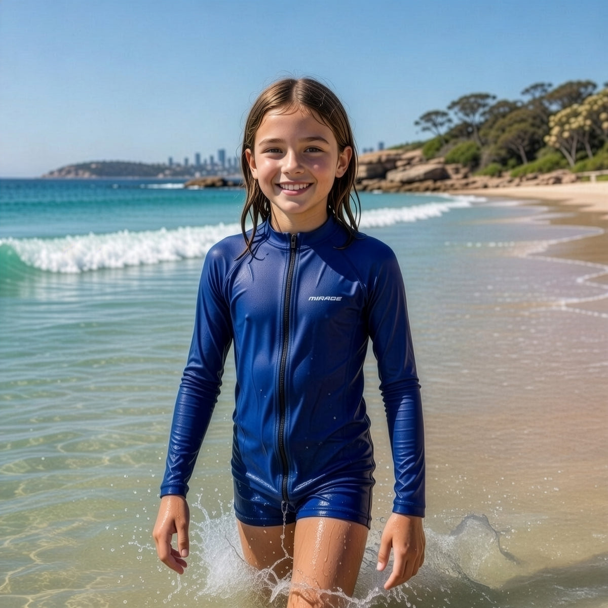 Mirage Zip Rash Shirt Long Sleeve Junior
