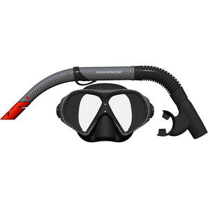 Carbon Silicone Mask and Snorkel Set Adult