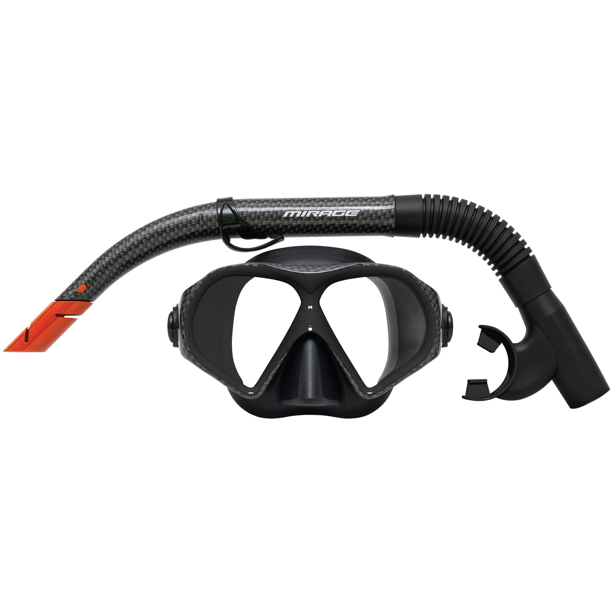 Carbon Silicone Mask and Snorkel Set Adult