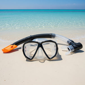 Carbon Silicone Mask and Snorkel Set Adult