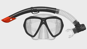 Carbon Silicone Mask and Snorkel Set Adult